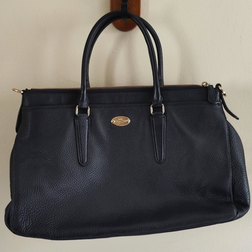 Coach Leather Midnight Blue Handbag Shoulder Bag